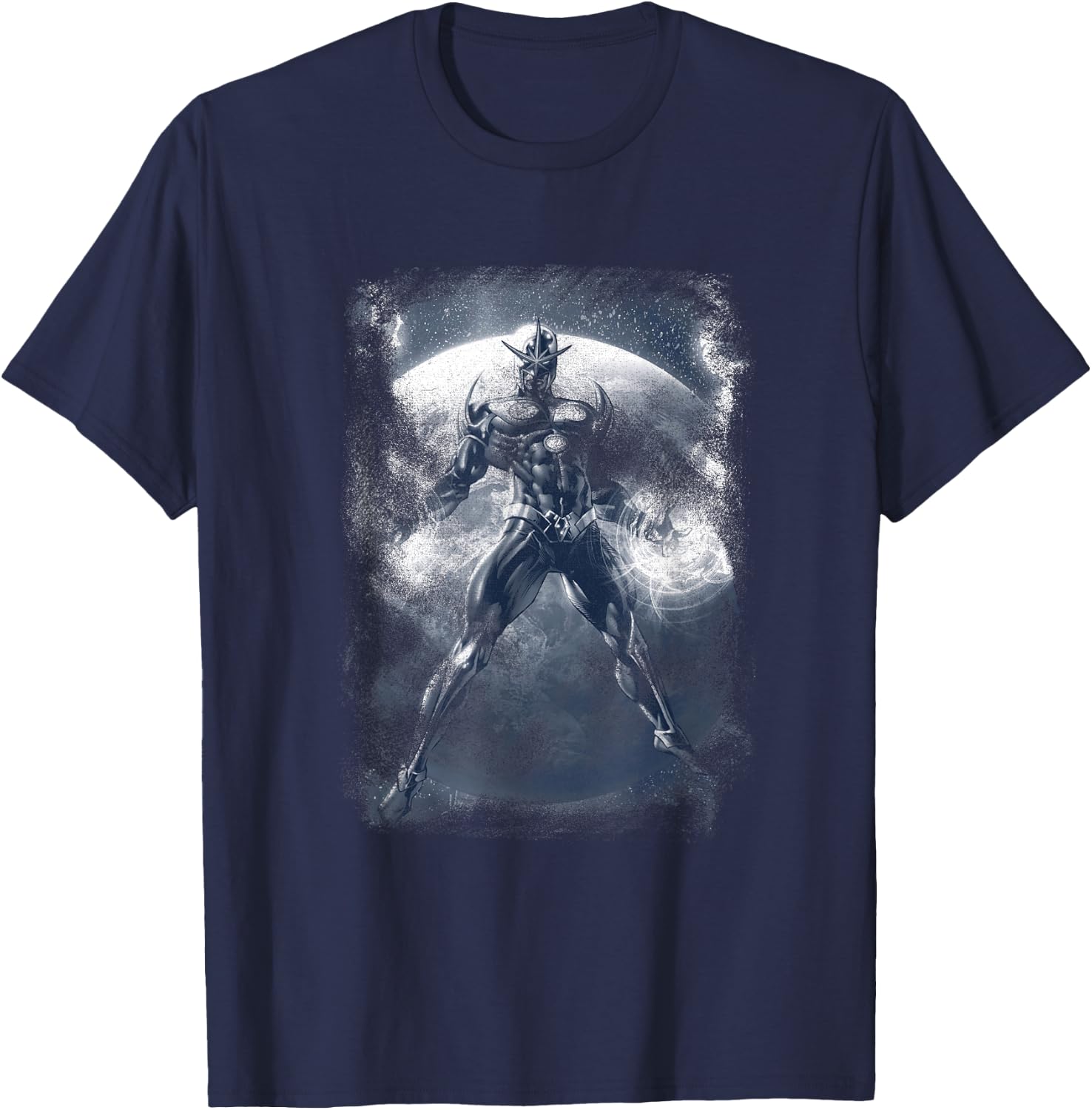 Marvel Comics Retro Classic Nova In Space Distressed Shot T-Shirt - T-Shirt | Navy