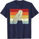 Snowy Owl Lovers Boys Girls Vintage Snowy Owl Design Retro T-Shirt - T-Shirt | Navy
