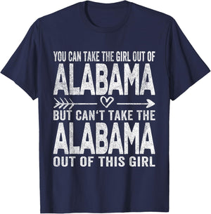 Girl Out of Alabama Hometown Home Alabama T-Shirt - T-Shirt | Navy