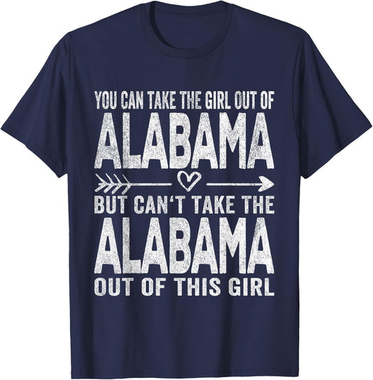 Girl Out of Alabama Hometown Home Alabama T-Shirt - T-Shirt | Navy