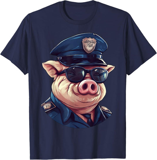 Piggy Fans -Kids Animal Theme , Black, Small T-Shirt - T-Shirt | Navy