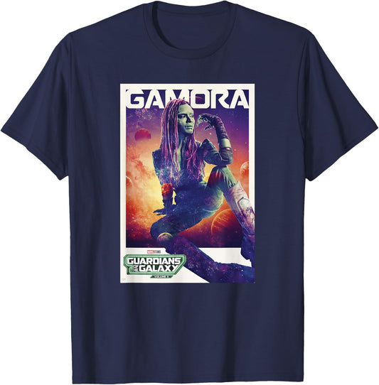 Marvel Guardians of the Galaxy Vol. 3 Gamora Solo Poster T-Shirt - T-Shirt | Navy