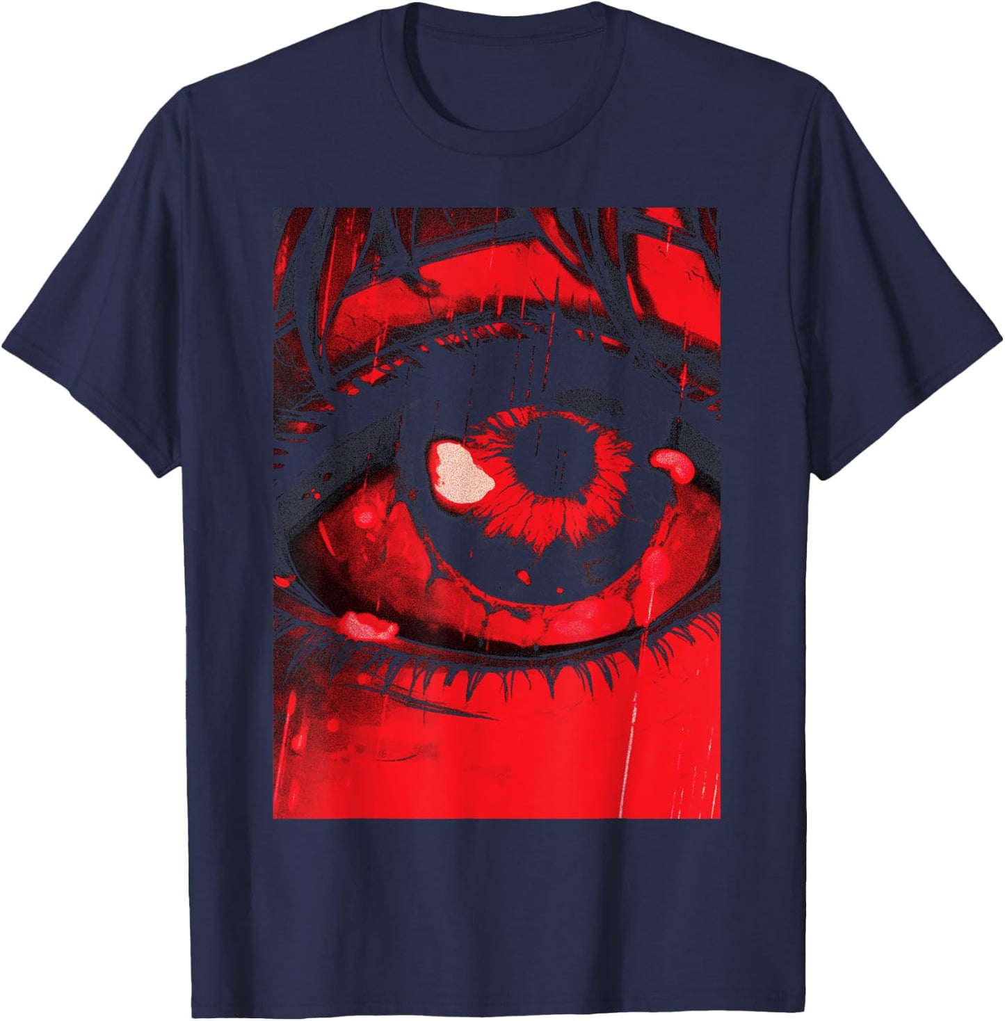 Dark Grunge Eyeball Horror Goth Occult Aesthetic Girl Eye T-Shirt - T-Shirt | Navy
