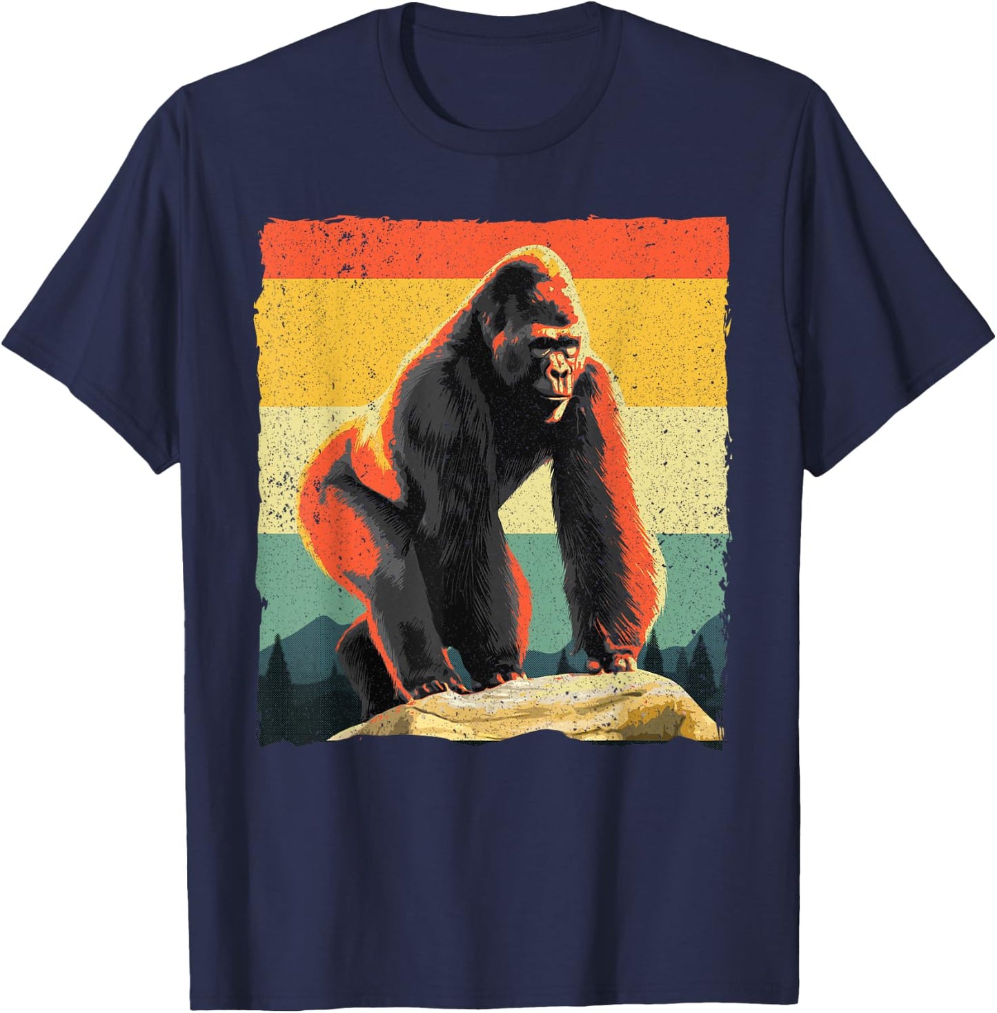 Cool Gorilla Design Women Primate Gorilla Animal T-Shirt - T-Shirt | Navy