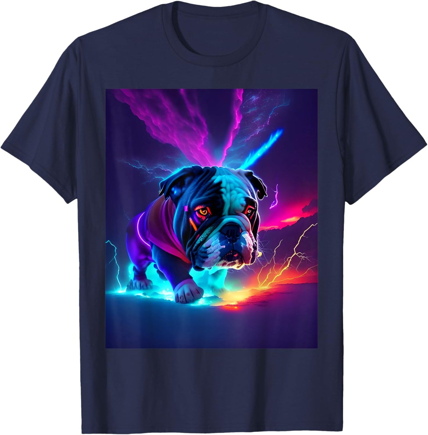 Neon Bulldog Women T-Shirt - T-Shirt | Navy