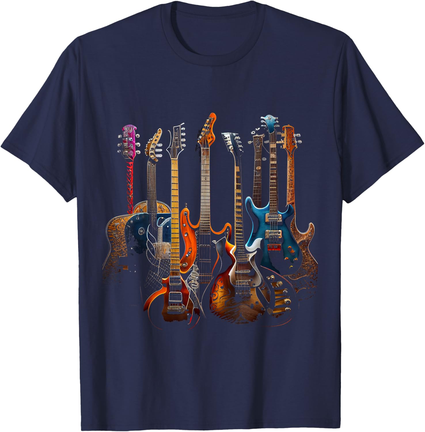 Guitars Guitarists Gift T-Shirt - T-Shirt | Navy