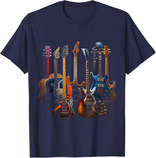 Guitars Guitarists Gift T-Shirt - T-Shirt | Navy