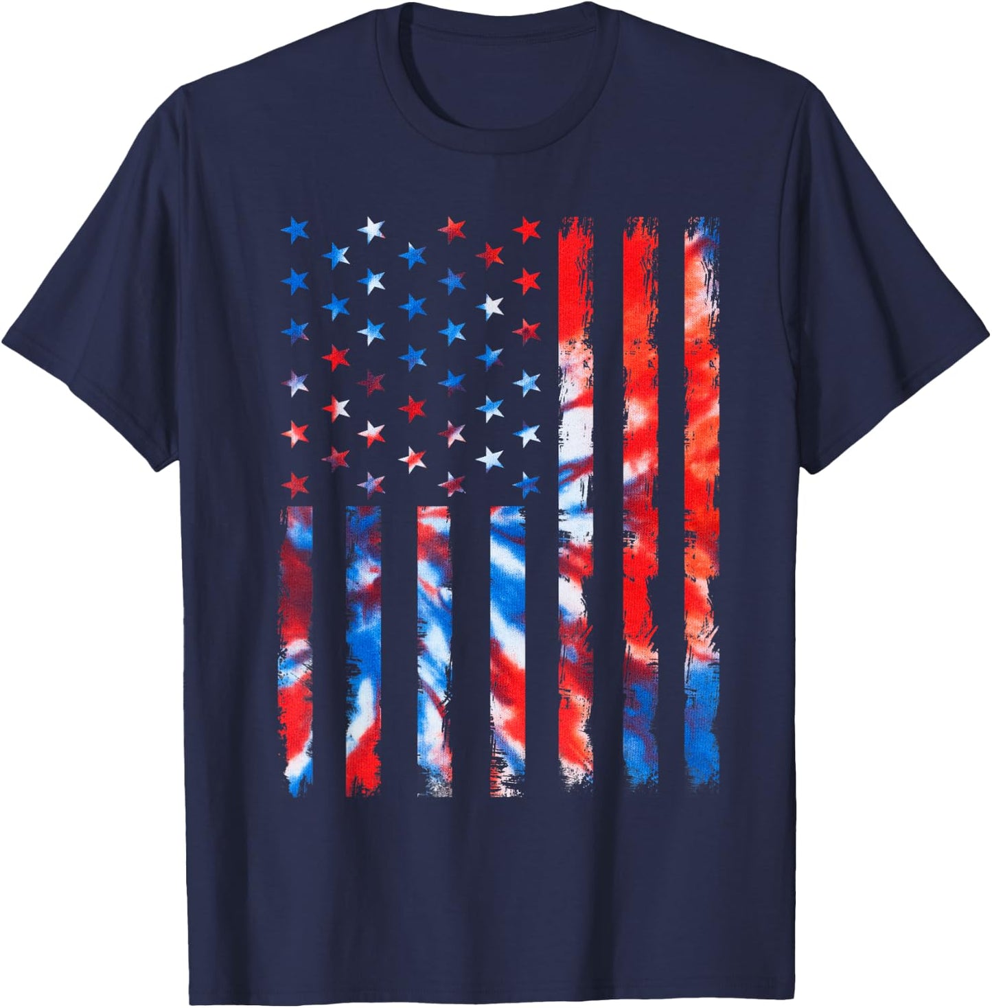Vintage Red White and Blue Tie Dye American Flag T-Shirt - T-Shirt | Navy