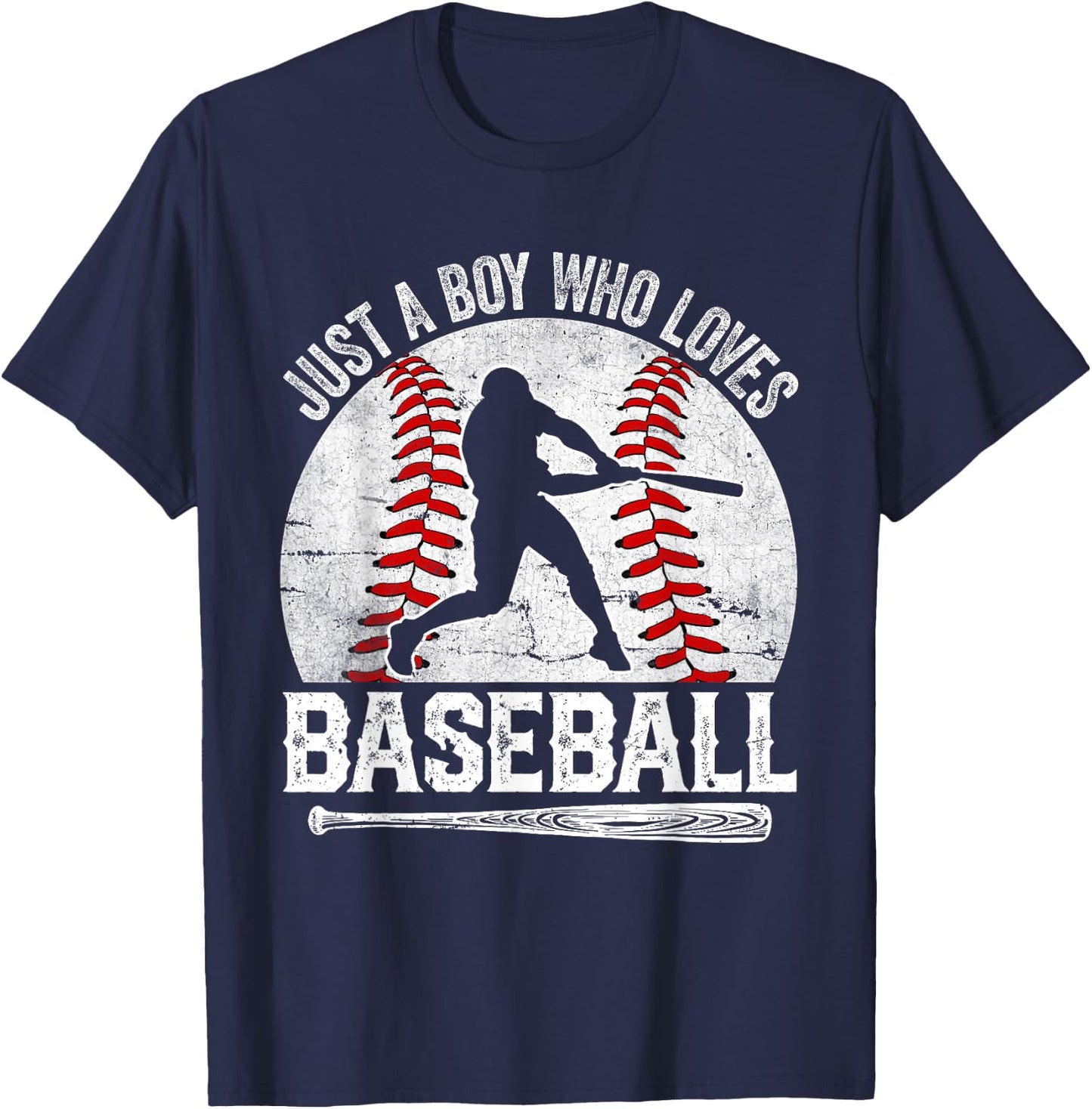 Just A Boy Who Loves Baseball Apparel Boys T-Shirt - T-Shirt | Navy