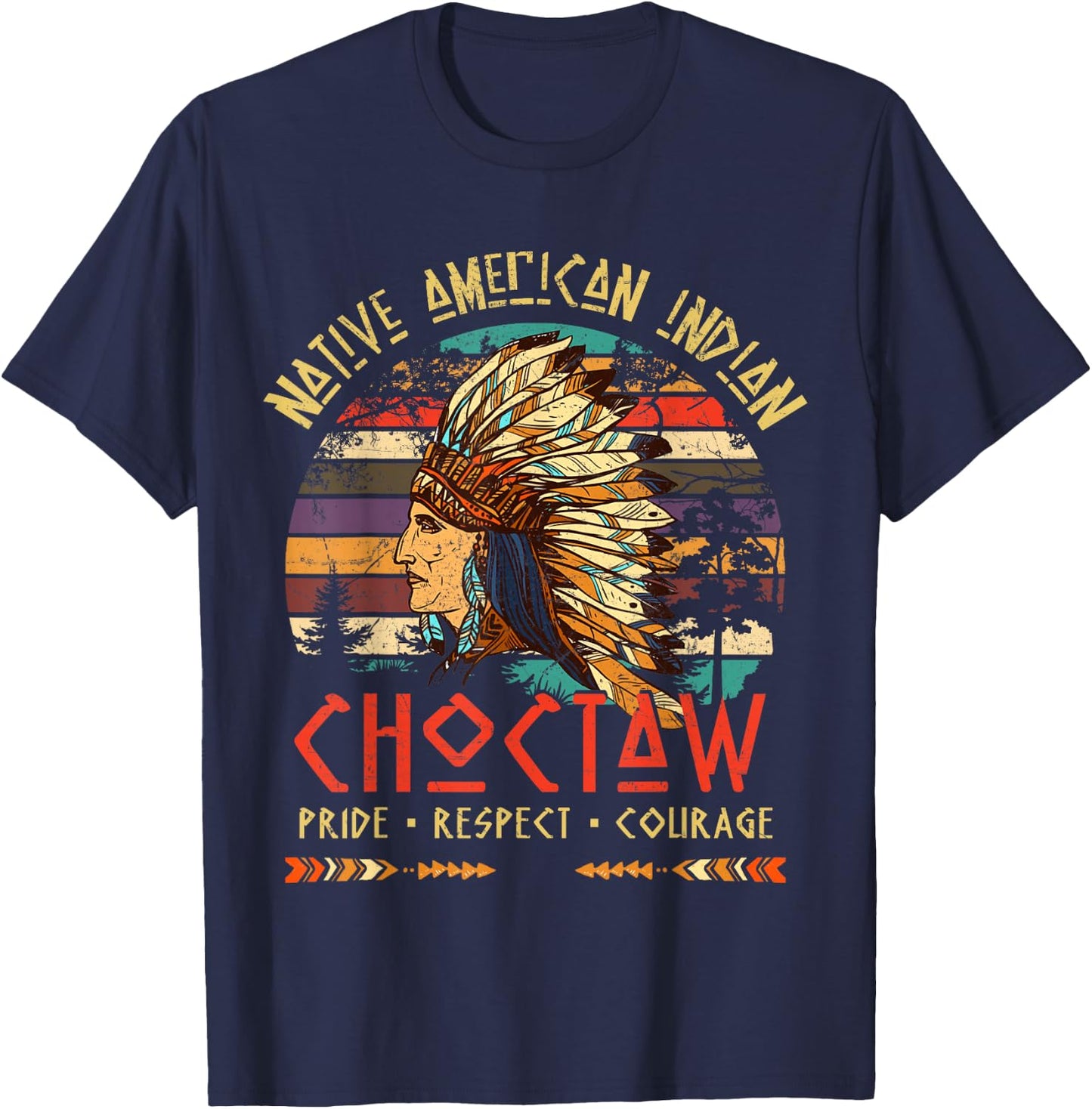 Choctaw Native American Indian Pride Indigenous Tribe T-Shirt - T-Shirt | Navy