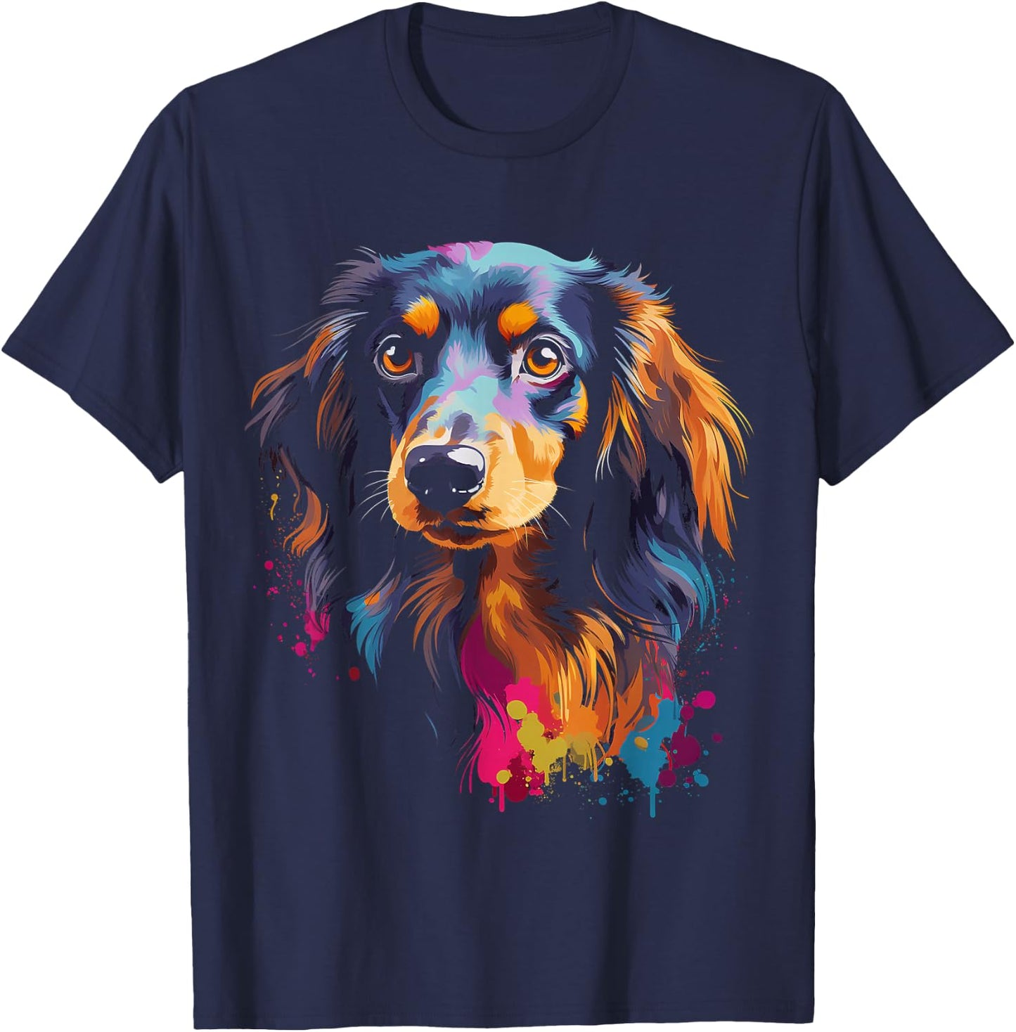 Long hair dachshund Dachshund puppy dog T-Shirt - T-Shirt | Navy