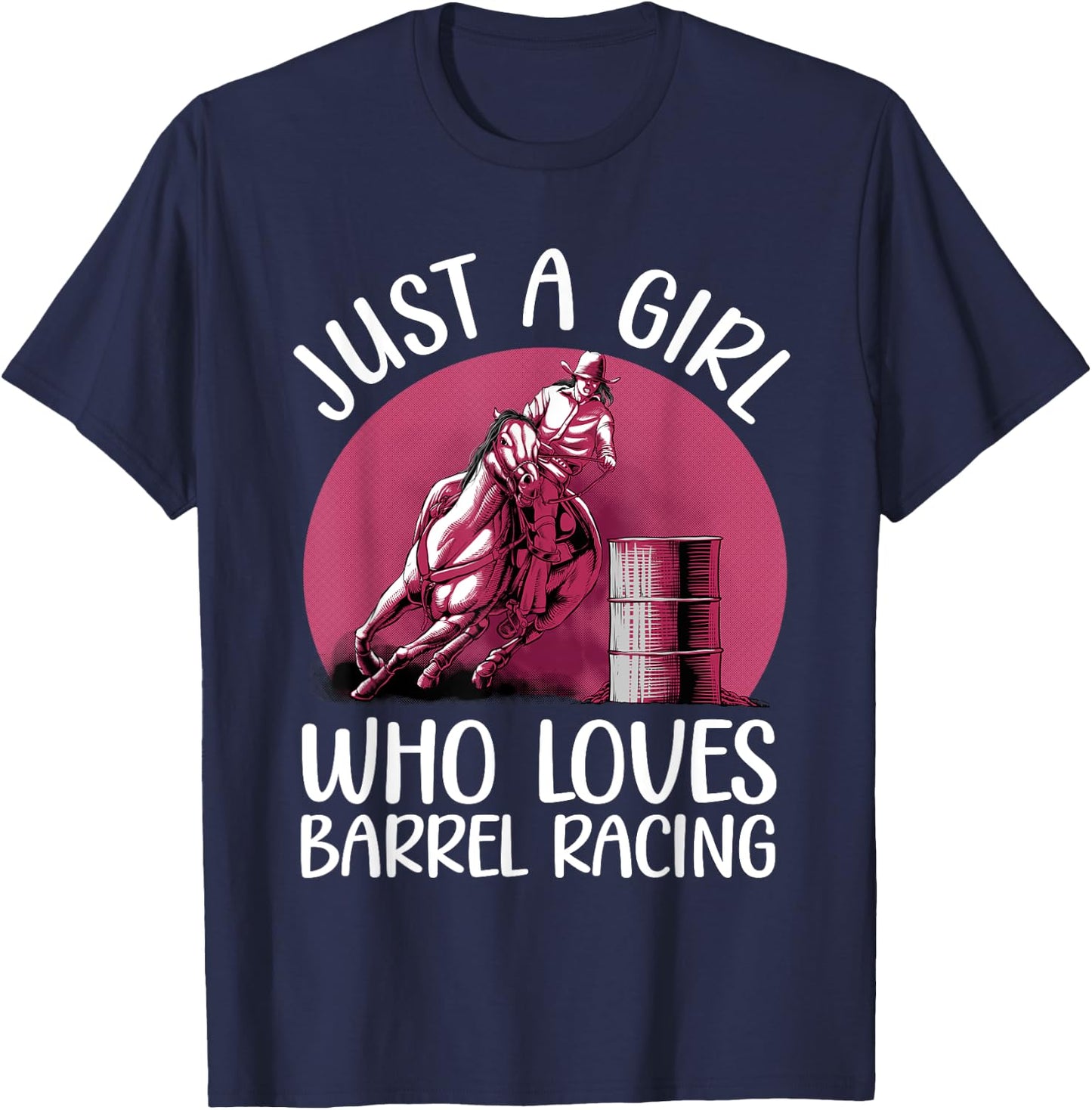 Funny Barrel Racing Art For Girls Women Barrel Racer Cowgirl T-Shirt - T-Shirt | Navy