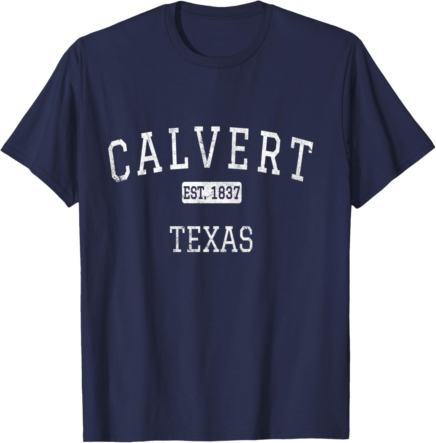Calvert Texas TX Vintage T-Shirt - T-Shirt | Navy