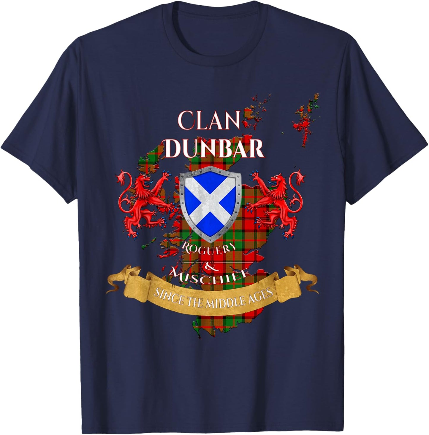 Dunbar Scottish Family Clan Middle Ages Mischief T-Shirt - T-Shirt | Navy
