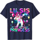 Sister of the Birthday Princess Girl Dabbing Unicorn Sister T-Shirt - T-Shirt | Navy