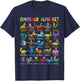 Types of Dinosaurs Alphabet A-Z ABC Dino Identification T-Shirt - T-Shirt | Navy