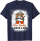 One Spooky Lunch Lady Halloween Fall Messy Bun Sunglasses T-Shirt - T-Shirt | Navy