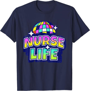 70s Disco Nurse's Day Nurse Life Nurse Week 2023 Women T-Shirt - T-Shirt | Navy
