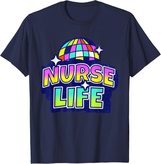 70s Disco Nurse's Day Nurse Life Nurse Week 2023 Women T-Shirt - T-Shirt | Navy