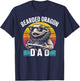 Bearded Dragon Dad Vintage Video Game Lizard Reptile Lover T-Shirt - T-Shirt | Navy