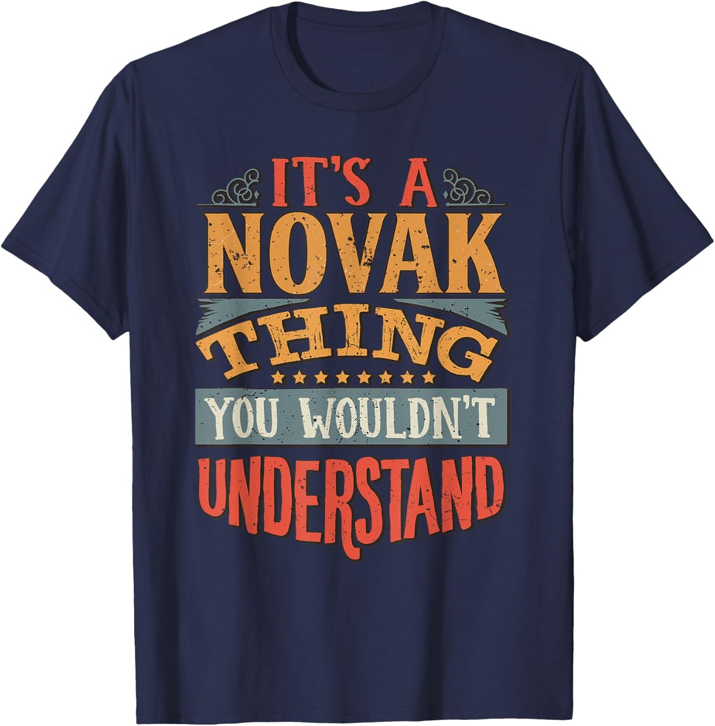 Novak Name T-Shirt - T-Shirt | Navy