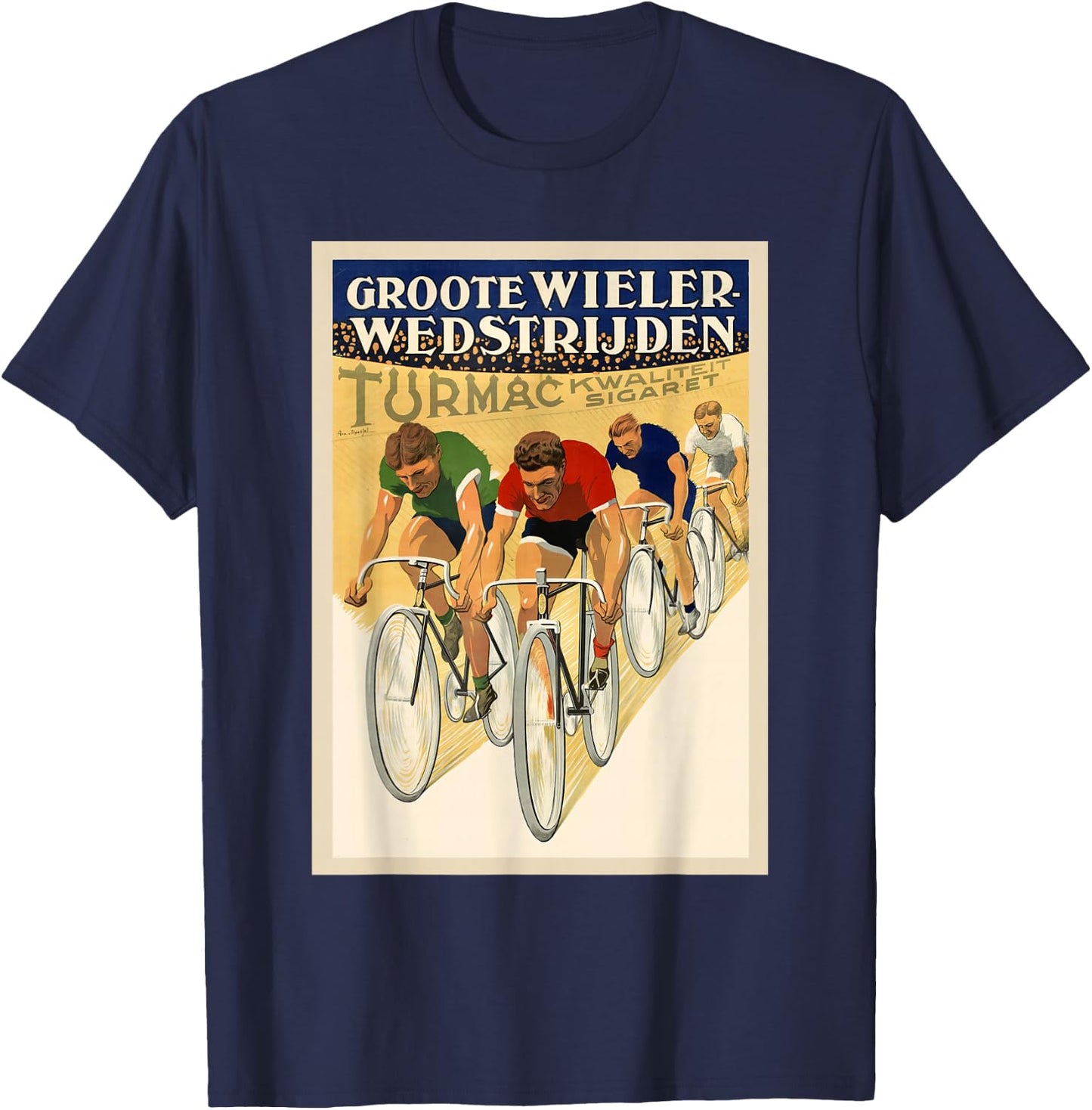 Bicycle Cycling Race Retro Vintage Racing Sports T-Shirt - T-Shirt | Navy