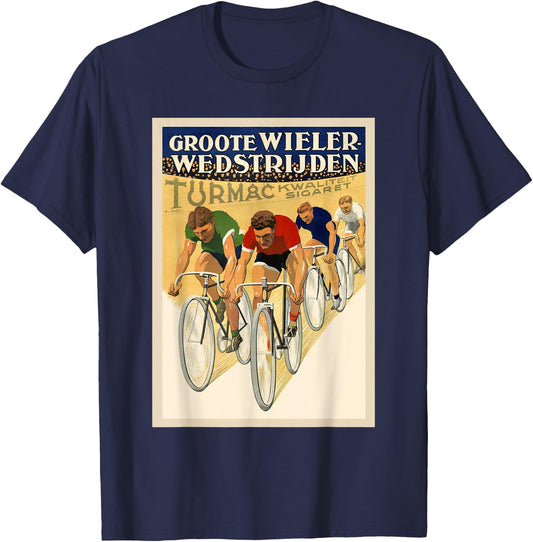 Bicycle Cycling Race Retro Vintage Racing Sports T-Shirt - T-Shirt | Navy