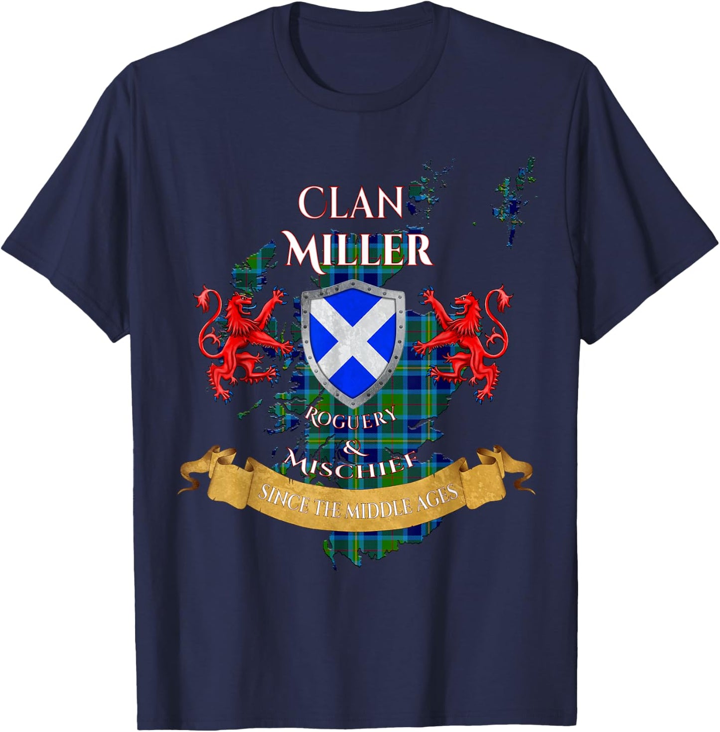 Miller Scottish Family Clan Middle Ages Mischief T-Shirt - T-Shirt | Navy