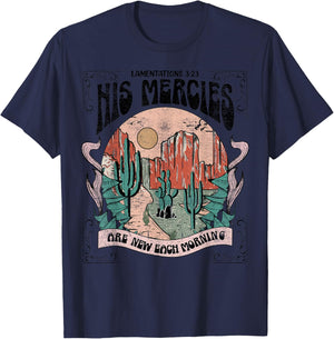 His mercy are new every morning Christian design T-Shirt - T-Shirt | Navy