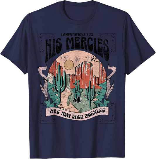 His mercy are new every morning Christian design T-Shirt - T-Shirt | Navy