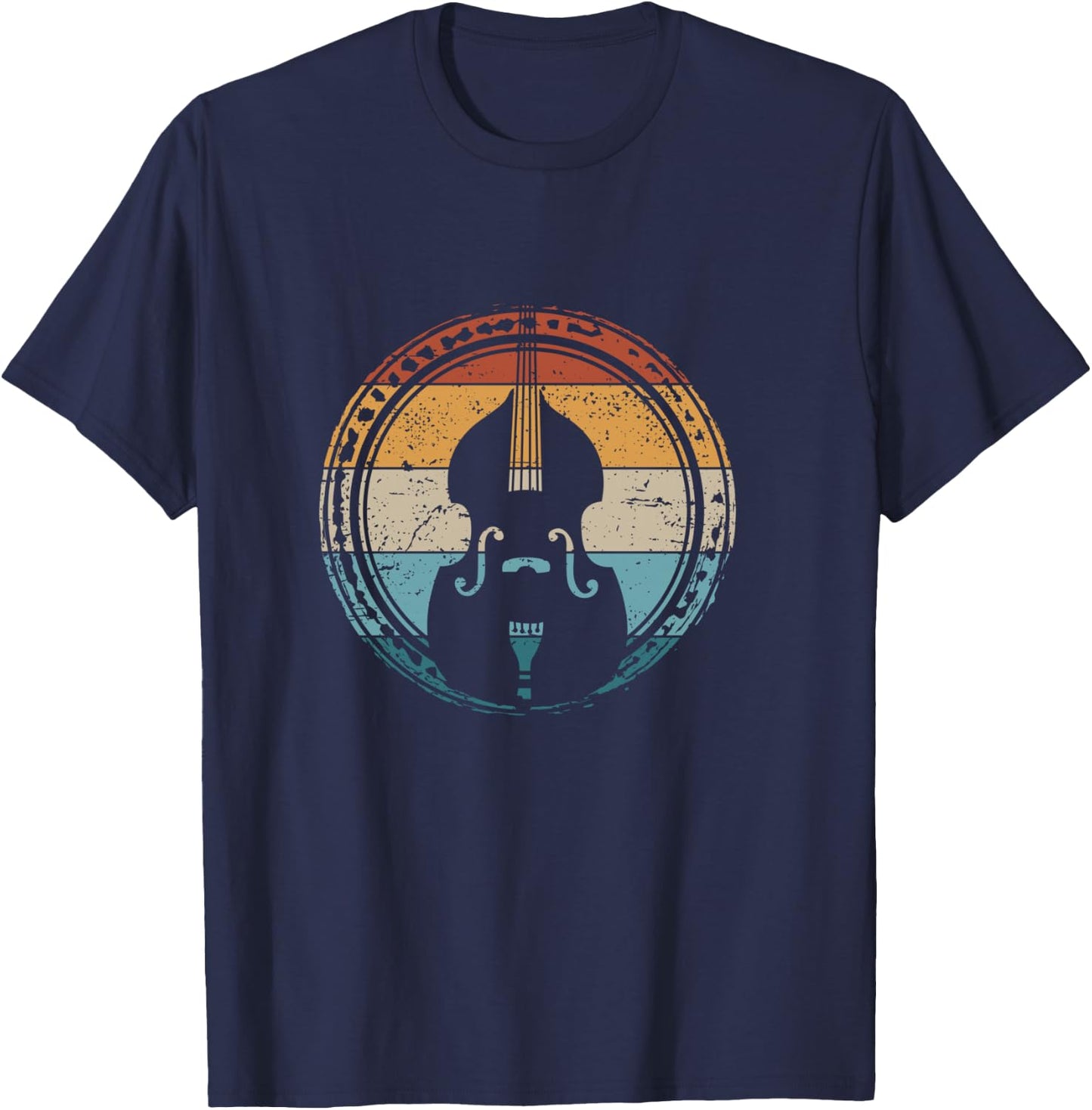 Contrabass Orchestra Upright Bass Retro Double Bass T-Shirt - T-Shirt | Navy