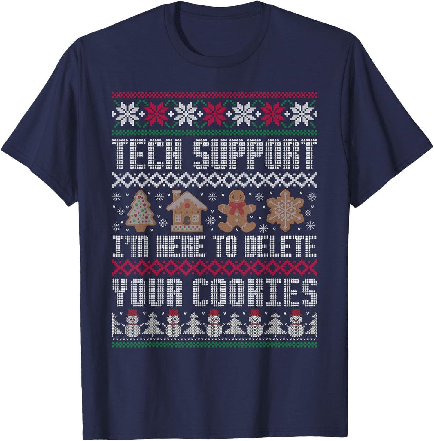 Funny Christmas Tech Support Shirt Computer Programmer Gifts T-Shirt - T-Shirt | Navy
