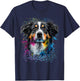 Colorful Splash Art Australian Shepherd Portrait Puppy T-Shirt - T-Shirt | Navy