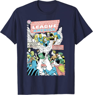 DC Justice League Cover 21 Crisis T-Shirt - T-Shirt | Navy