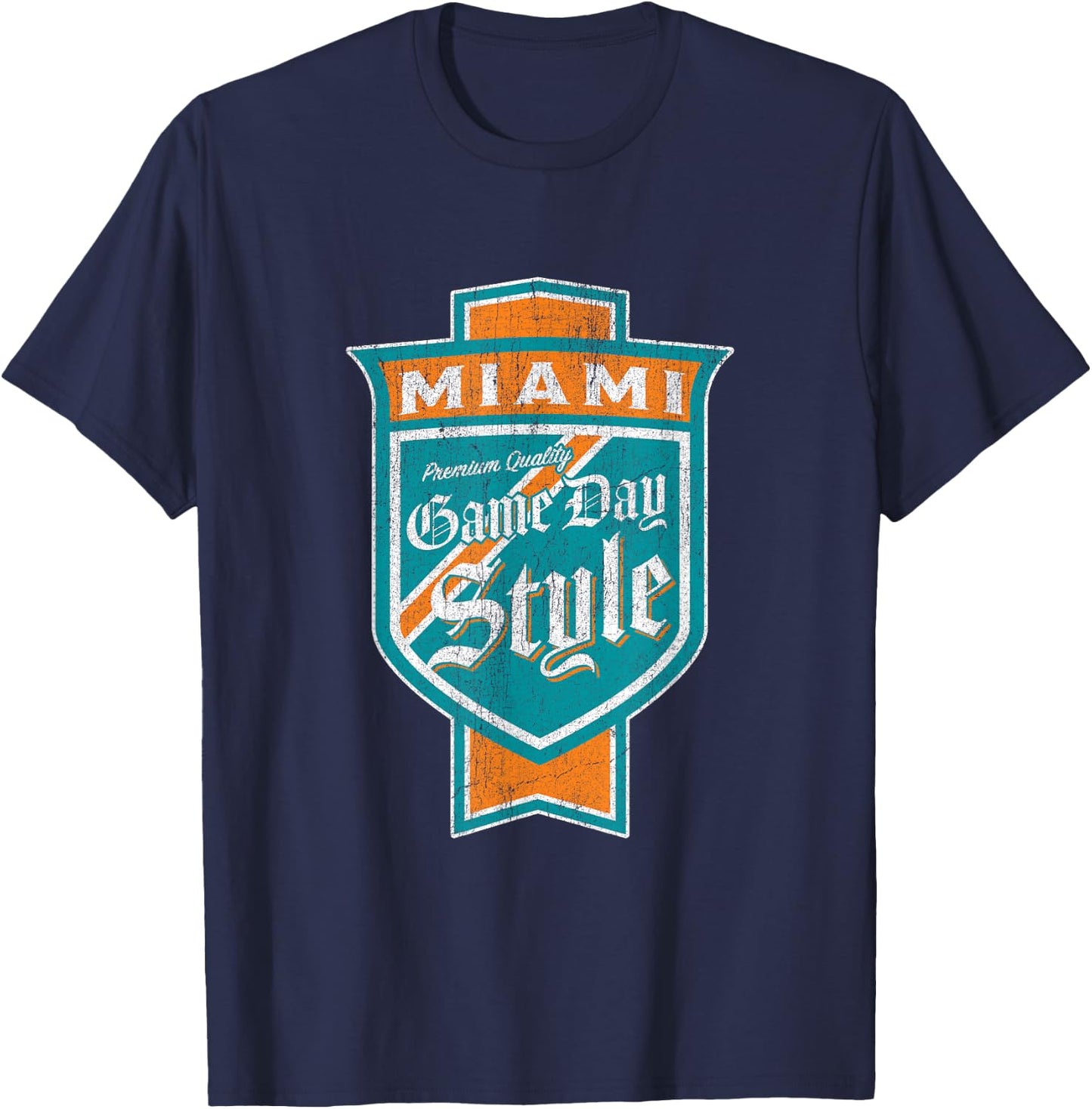 Faded Miami Beer Label - Miami-Dade County Pride T-Shirt - T-Shirt | Navy