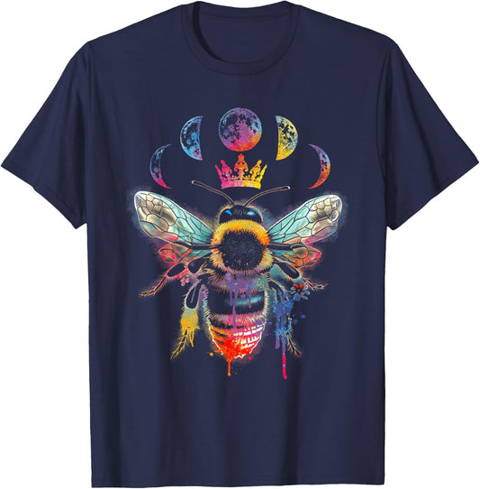 Beekeeping Animal Queen-Bee Nature Insect Bee Tie Dye T-Shirt - T-Shirt | Navy