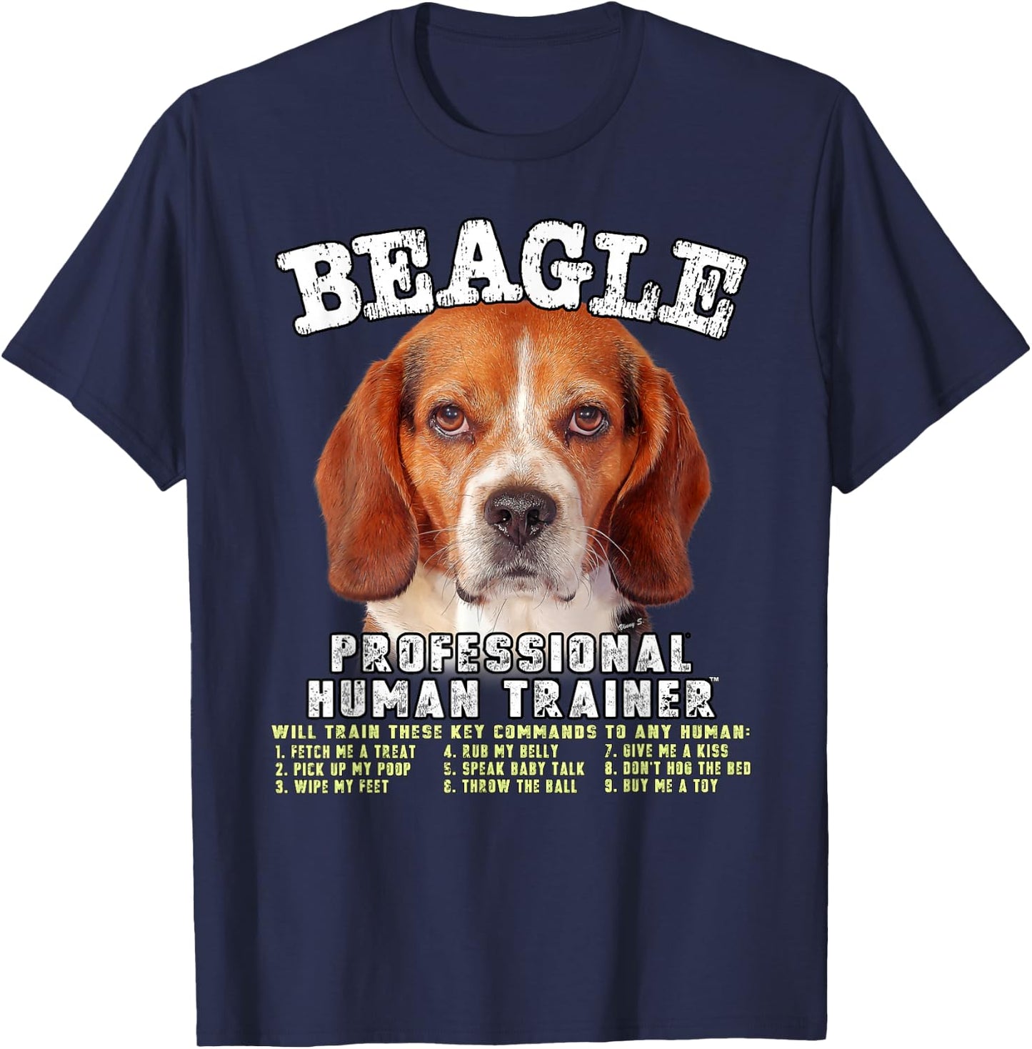Beagle Professional Human Trainer T-Shirt - T-Shirt | Navy