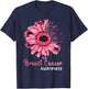 Sunflower Breast Cancer Awareness Pink Ribbon In October T-Shirt - T-Shirt | Navy