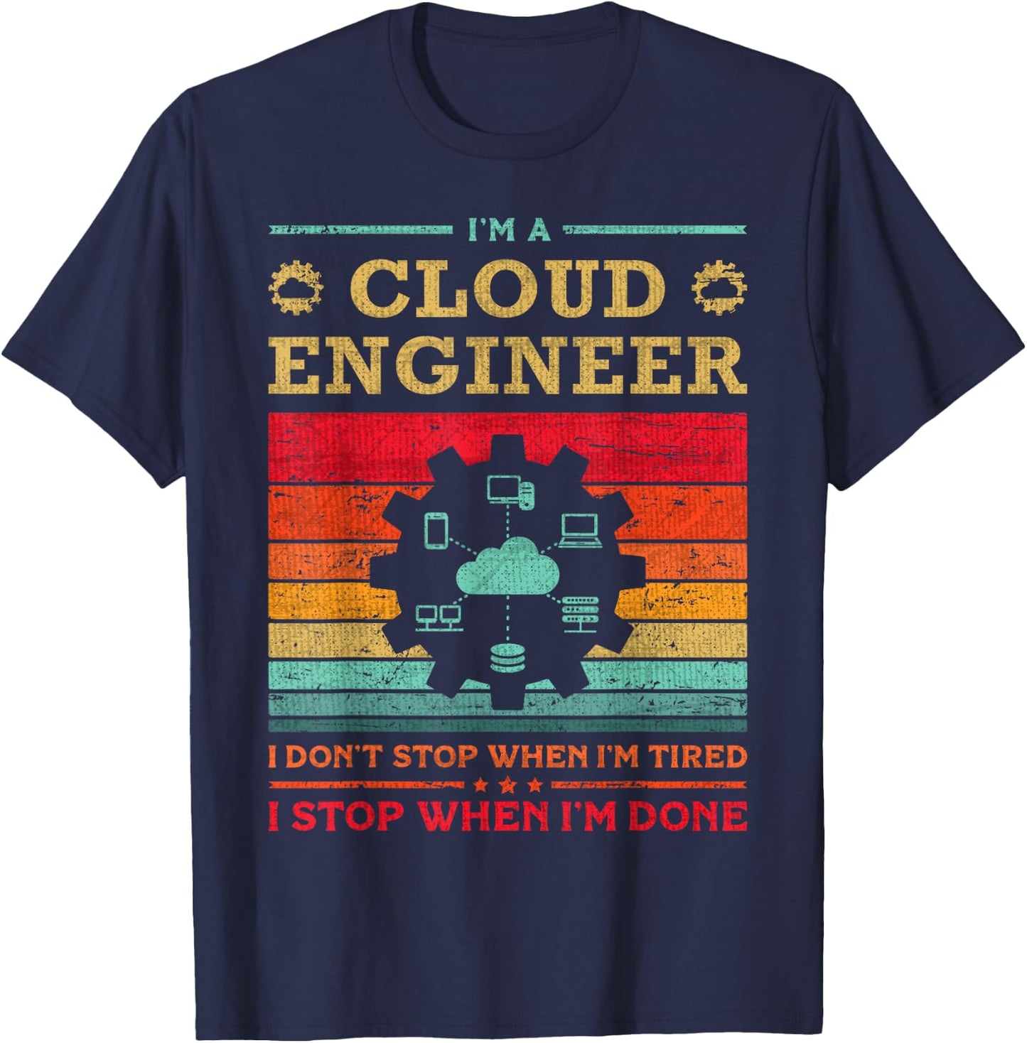 Cloud Specialist Cloud Engineer App Cloud Computing Engineer T-Shirt - T-Shirt | Navy