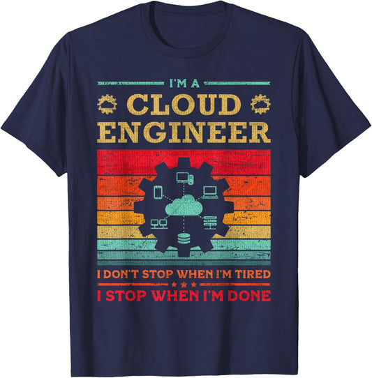 Cloud Specialist Cloud Engineer App Cloud Computing Engineer T-Shirt - T-Shirt | Navy