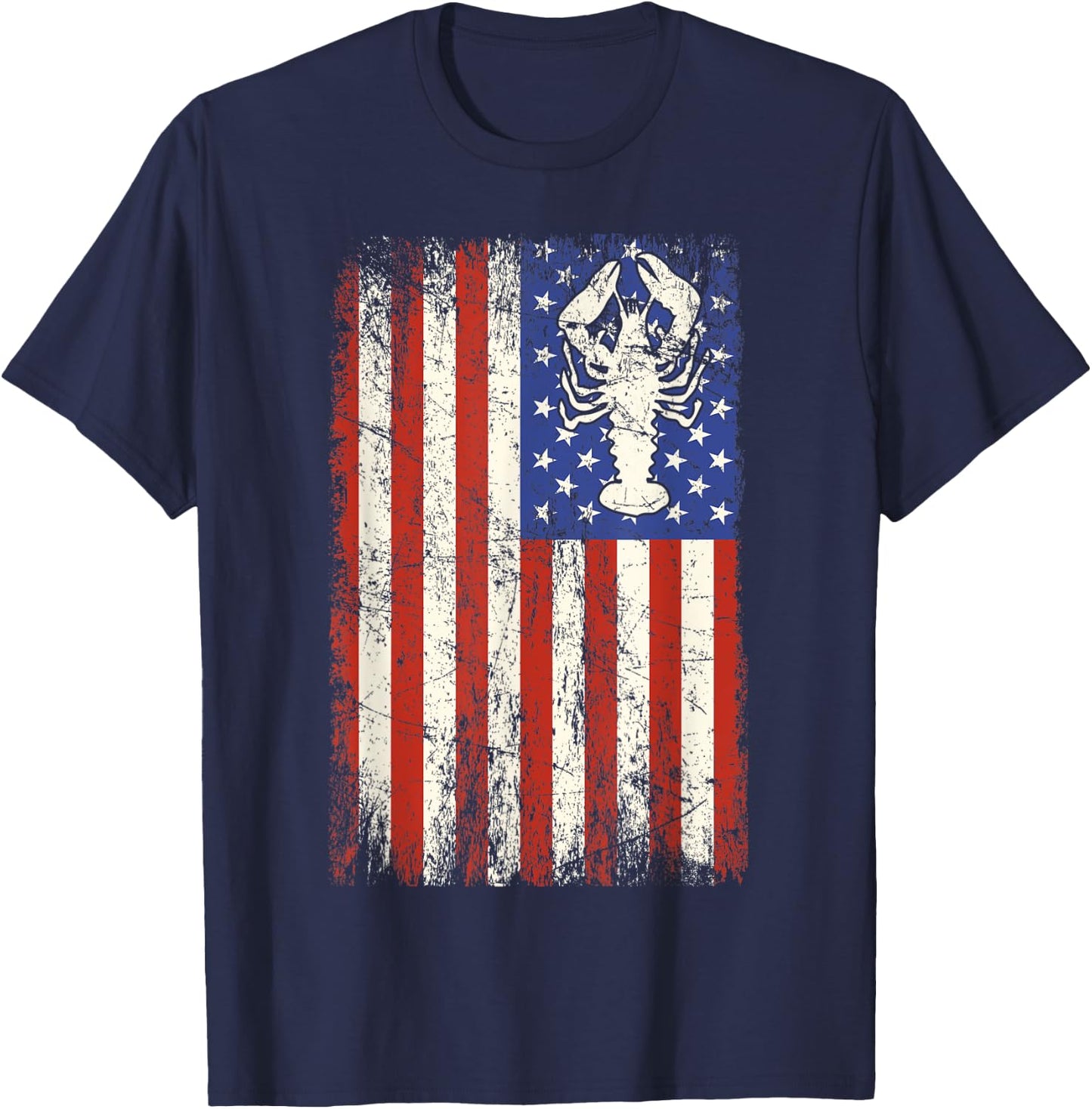 Crawfish Boil USA Flag American Crayfish Crew Festival Men T-Shirt - T-Shirt | Navy
