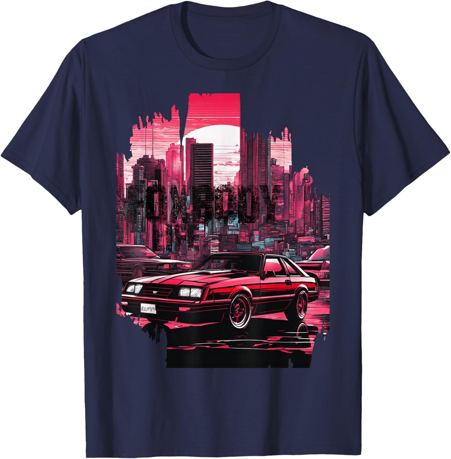 Foxbody 5.0 American Muscle Stang Car T-Shirt - T-Shirt | Navy
