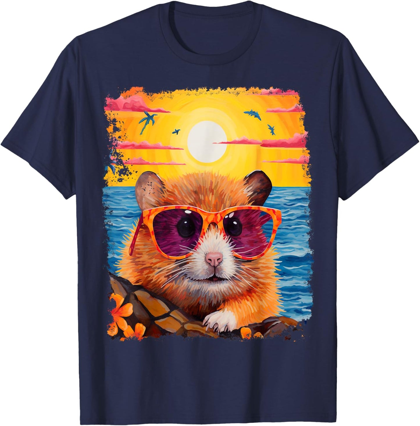 Hamster Hawaiian T-Shirt - T-Shirt | Navy