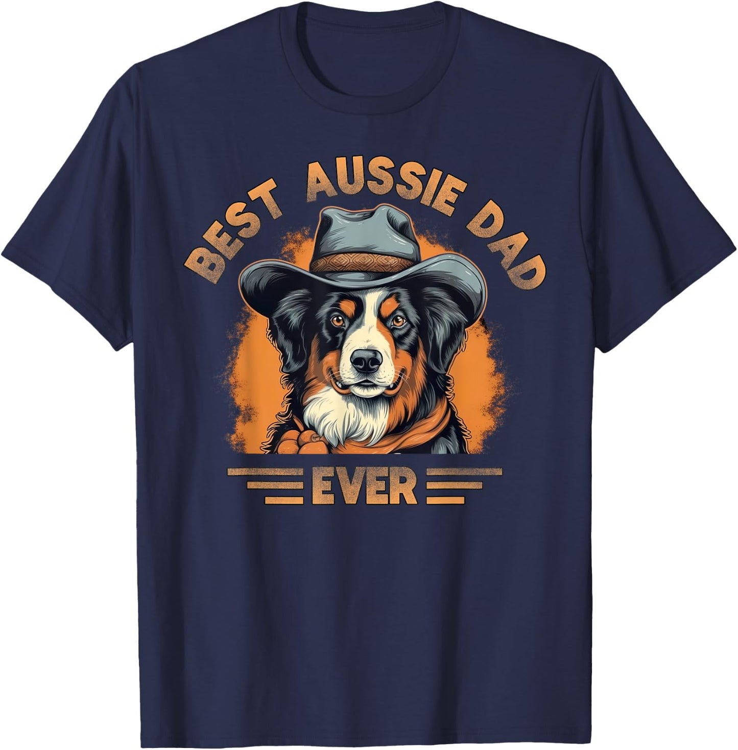 Aussie DAD Australian Shepherd T-Shirt - T-Shirt | Navy