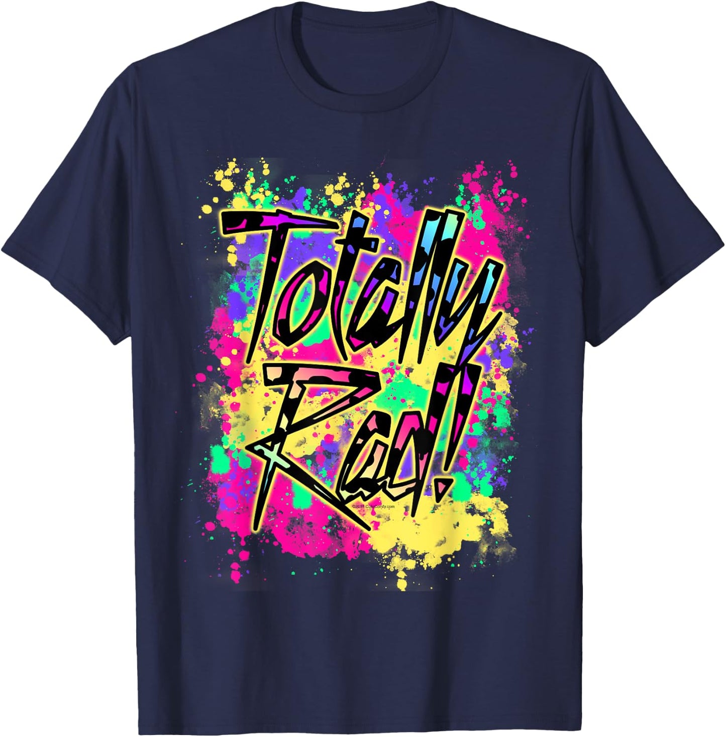 Totally Rad 80s Paint Splat 1980s Party T-Shirt - T-Shirt | Navy