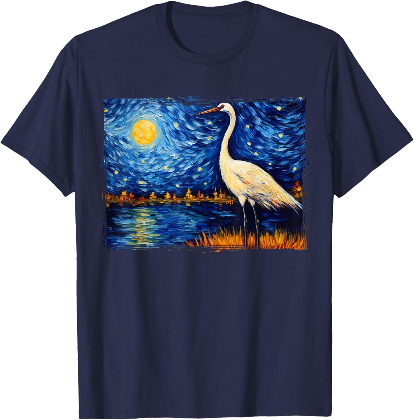 Whooping Crane Bird T-Shirt - T-Shirt | Navy