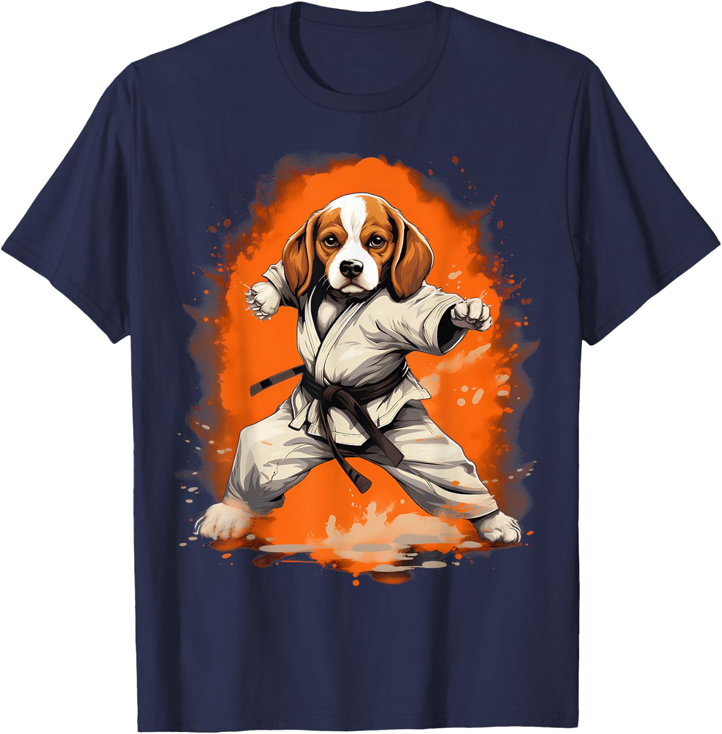 MMA Beagle Dog Karate Men Women Kids T-Shirt - T-Shirt | Navy