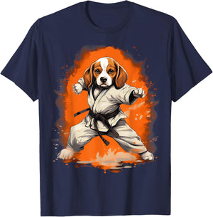 MMA Beagle Dog Karate Men Women Kids T-Shirt - T-Shirt | Navy