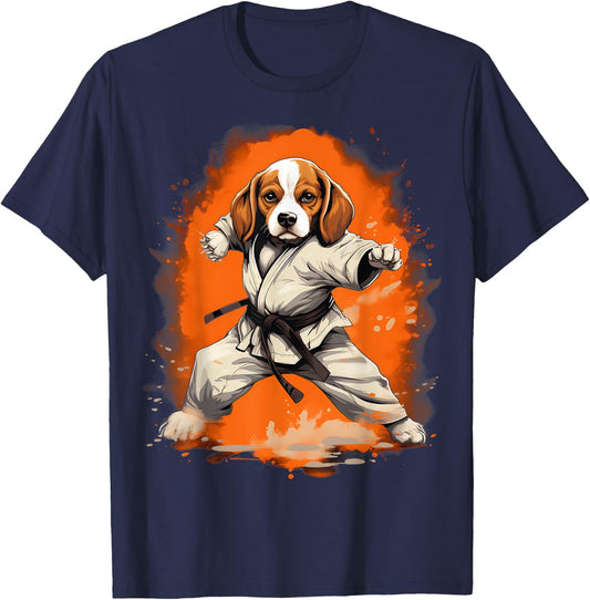 MMA Beagle Dog Karate Men Women Kids T-Shirt - T-Shirt | Navy