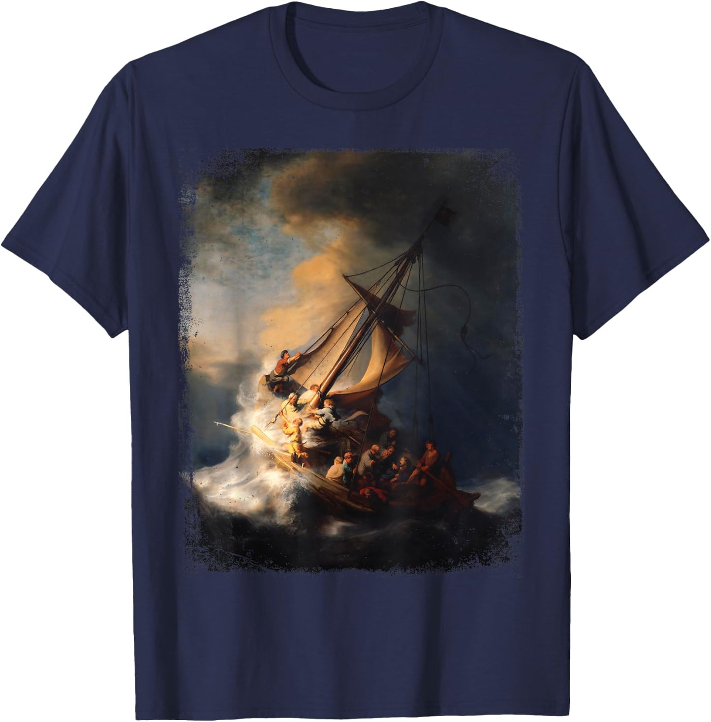 Rembrandt - Christ in the Storm on the Lake of Galilee, 1633 T-Shirt - T-Shirt | Navy